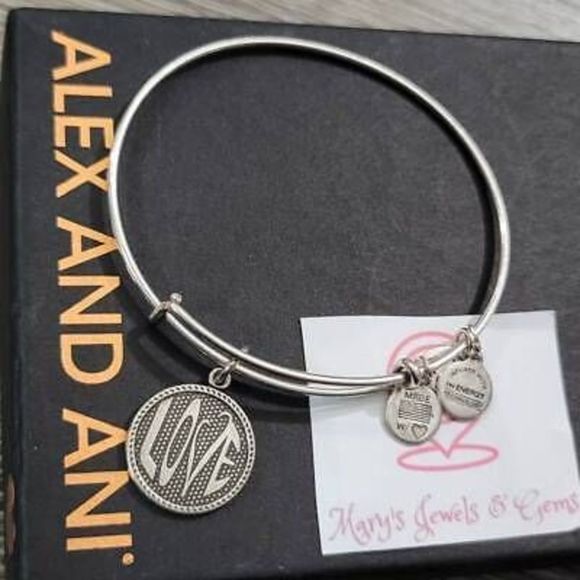 Alex and Ani love charm bracelet - Picture 1 of 3